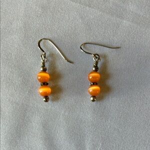 Elegant Orange Beaded Earrings